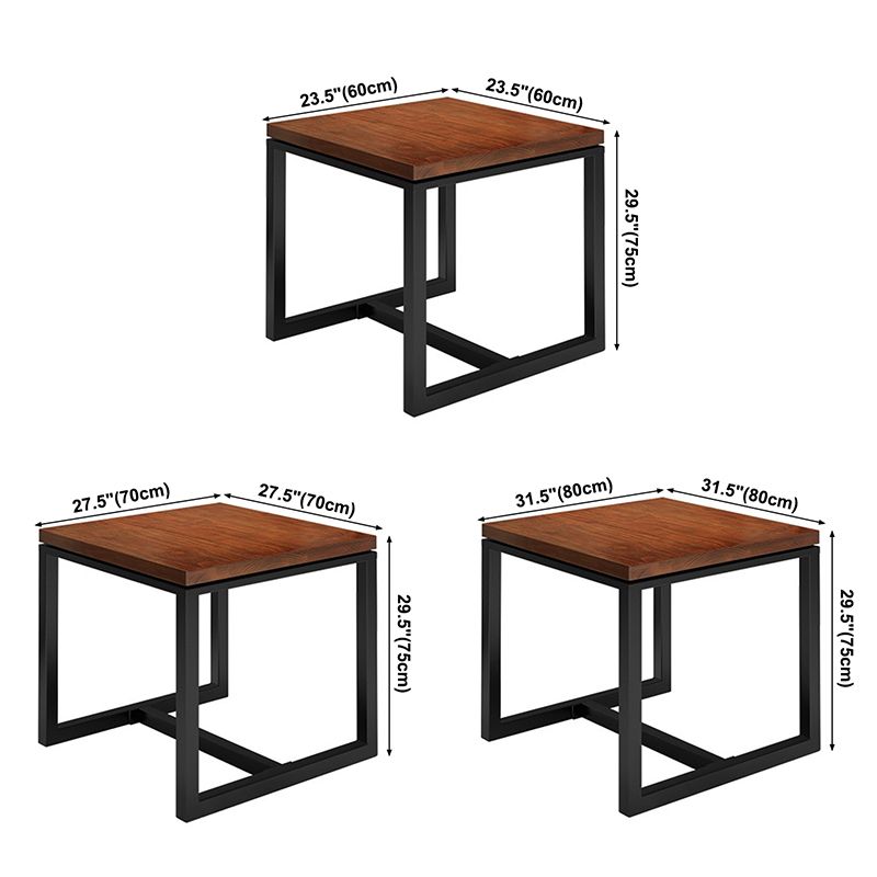Tavolo da cucina in legno in legno massiccio industriale Tavolo quadrata marrone per sala da pranzo