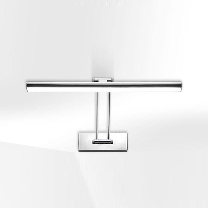 Linear Modern Style Vanity Light Metal 1-Light LED Mirror Light for Bathroom in Silver