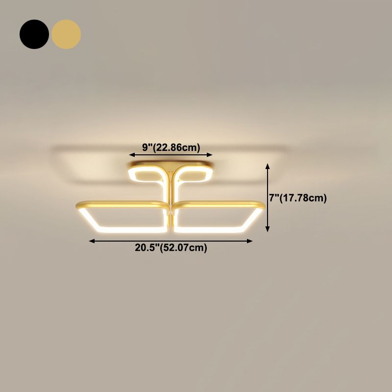 Luz de montaje de montura de color cuadrado de metal 2 2 luces Luz de techo de montaje con rasgo