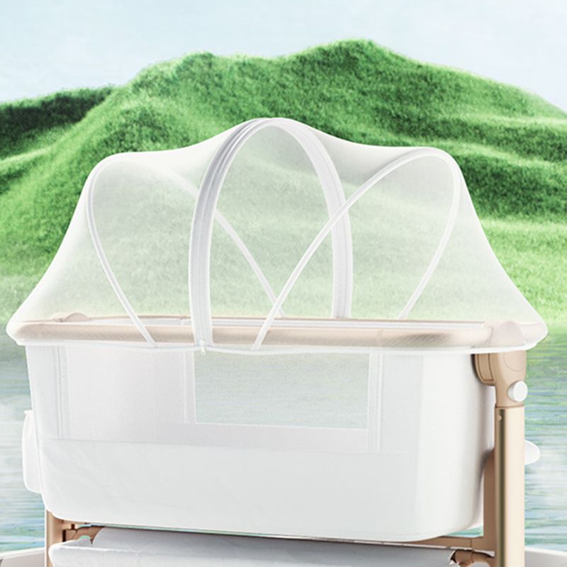 Height Adjustable Co-Sleeper & Bedside Bassinets Fabric Bassinet with Mattress