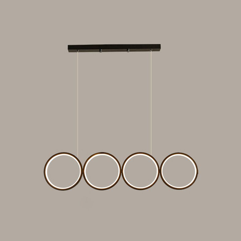 Black Annulus LED Hanging Lamp in Modern Concise Style Wrought Iron Indoor Ceiling Light with Acrylic Shade