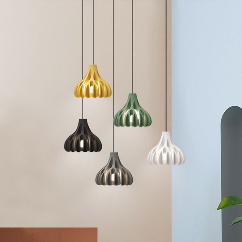 1-Light Coral Line Shade Pendant Lampe Nordic Modern Modern Style Resin Prowing Lamping For Dining Room
