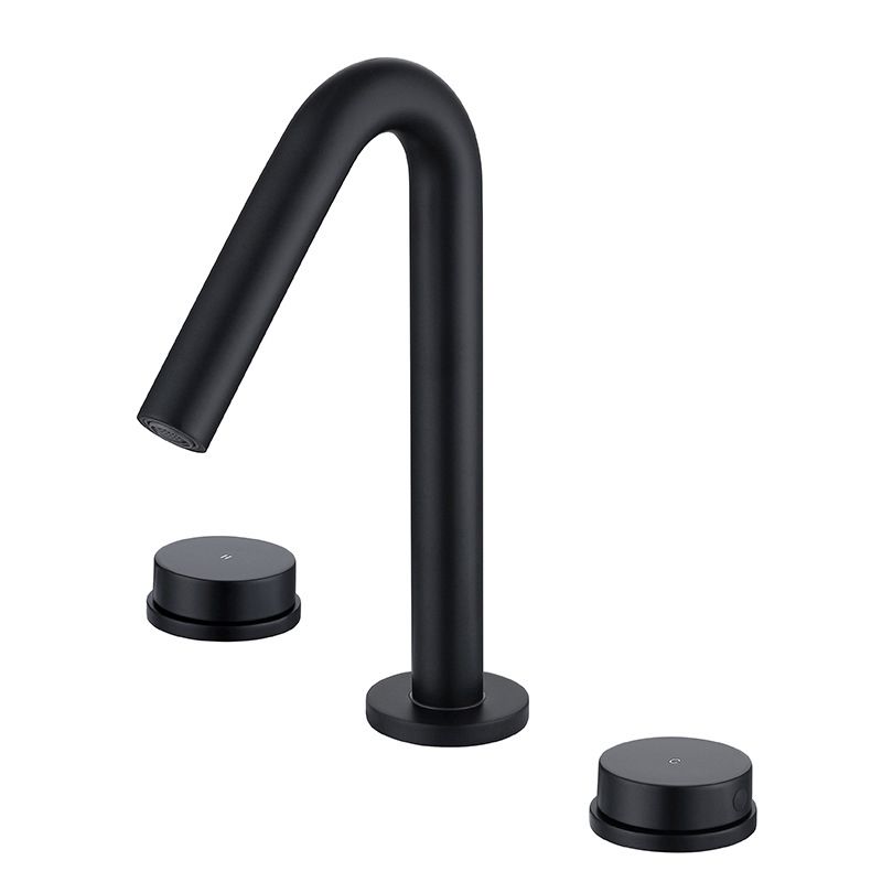 Glam Brass Widespread Bathroom Faucet 3 Hole Circular Vanity Faucet