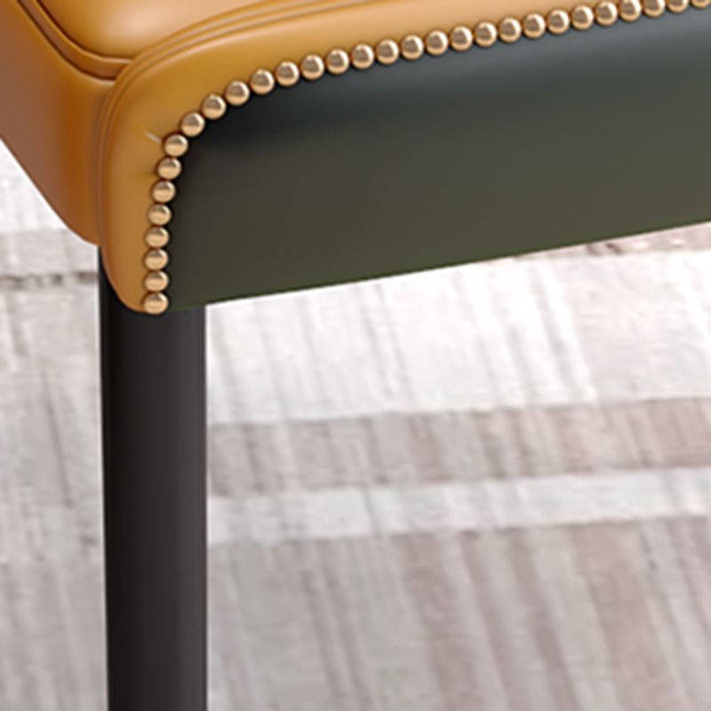 Scandinavian Style Wingback Side Chair Leather Dining Armless Chairs for Home Use