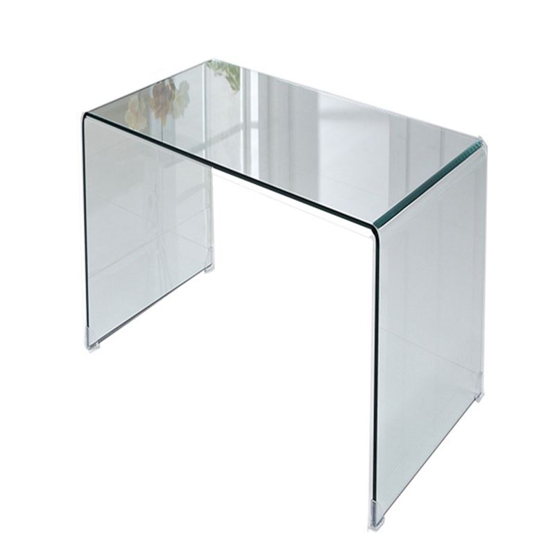Sled Base Design Tempered Glass Black/clear Rectangular Coffee Table