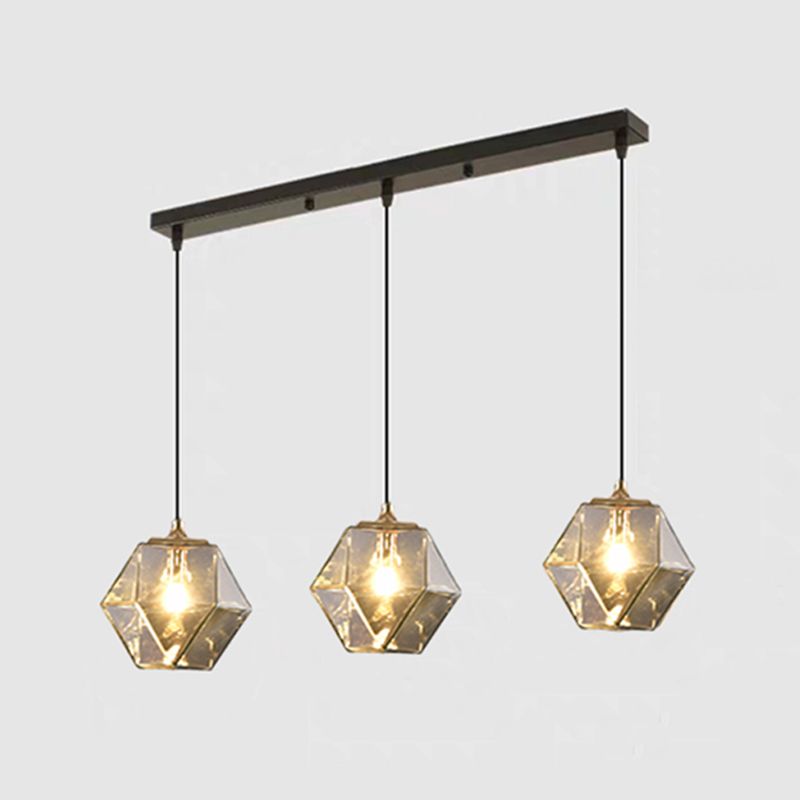 Verre géométrique suspendue Lumière Créative 1 Livrage léger Pendant le suspension moderne