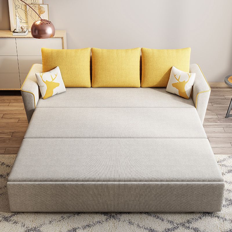 32" Wide Contemporary Sofa Bed Pillow Included White Sleeper Sofa