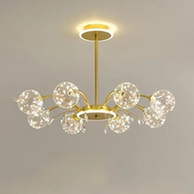 Contemporary Glass Pendant Light Spherical Hanging Light Kit for Living Room