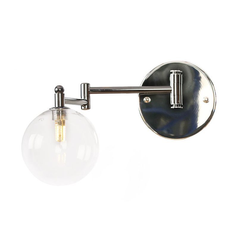 Adjustable Industrial Globe Sconce Glass 1-Light Sconce Light