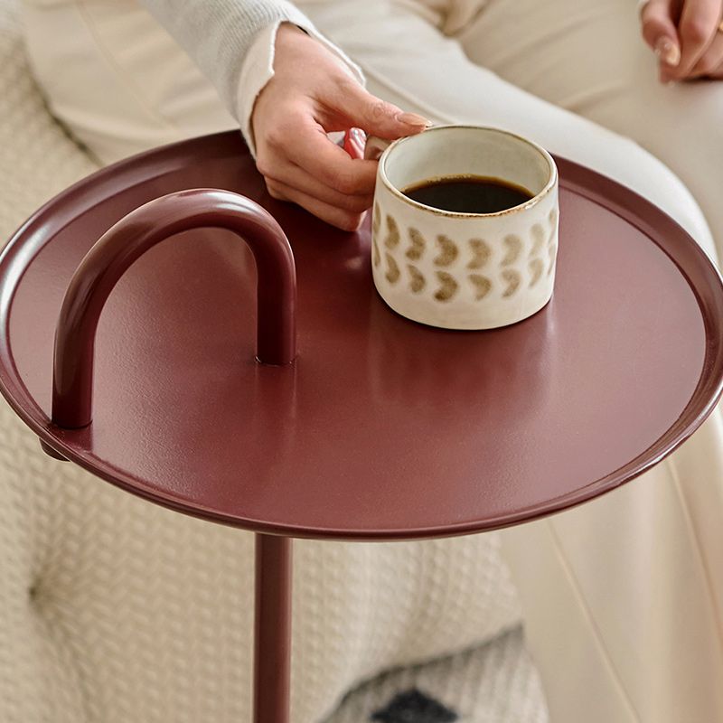 14" Wide Contemporary Corner Table Pedestal Round Accent Side Table