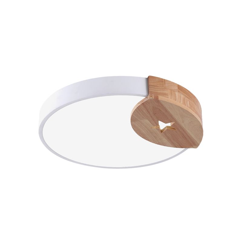 9"/12" W Circle Ceiling Mounted Fixture Modern Acrylic White LED Flush Light in White/Warm Light