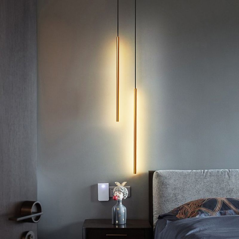 Minimalism Hanging Ceiling Light Metal Linear Ceiling Pendant Light for Bedroom