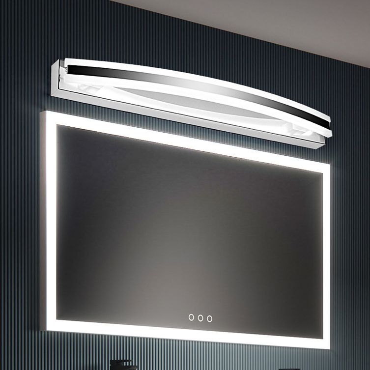 Mobile moderno mobile a specchio da bagno luci da bagno in acciaio tonalità lineare a led vanità ambientale illuminazione
