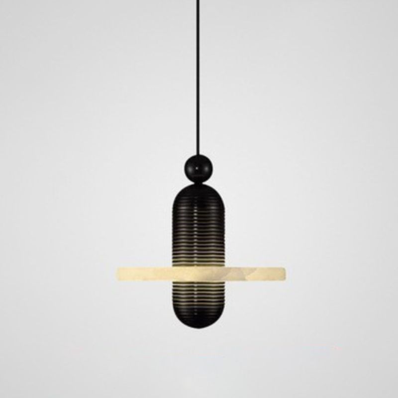 Postmoderne LED -Anhänger Licht Marmor Fliege Saucer -Nachthänzer Licht