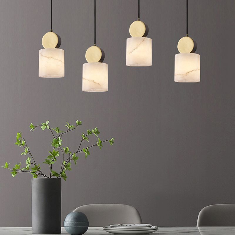 Lámpara colgante de comedor Contemporáneos de techo de techo de mármol múltiple de bulbo