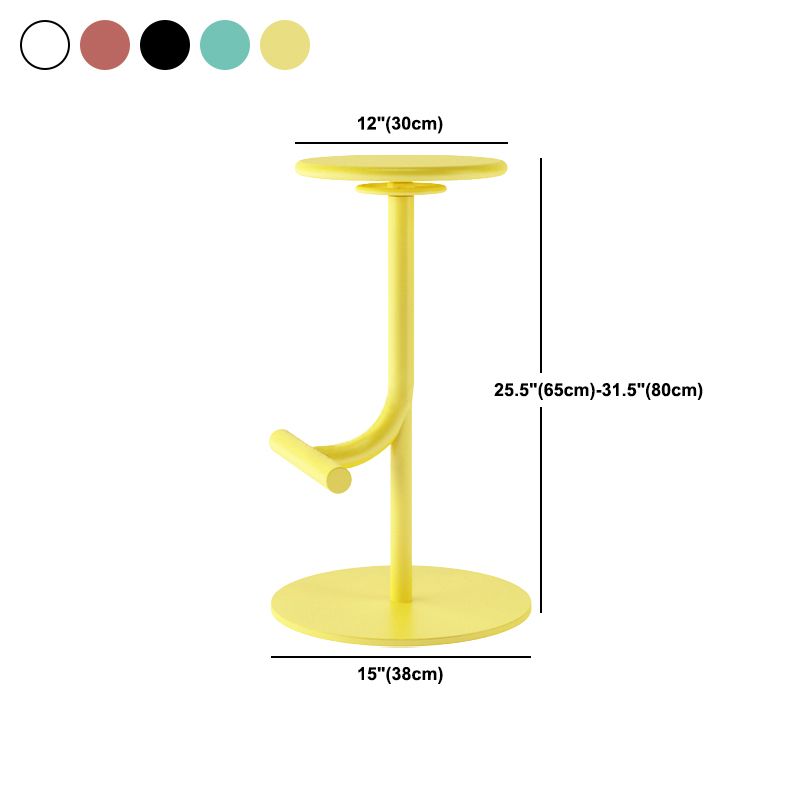 Backless Adjustable Height Counter Stool Modern Round Seat Bar Stool