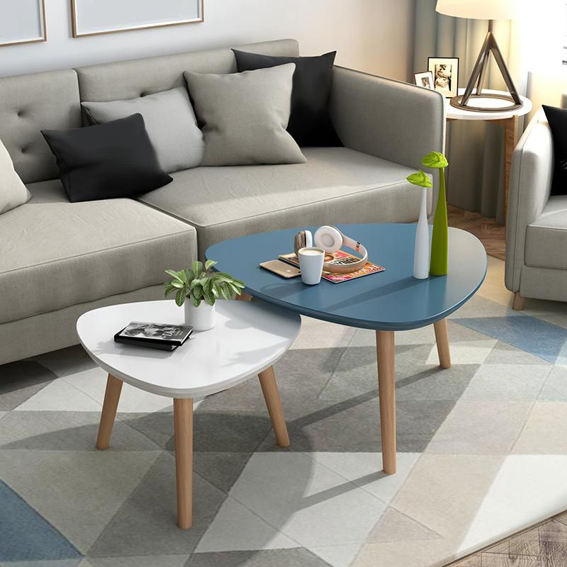 Contemporary Coffee Table Wooden 4 Legs Coffee Cocktail Table