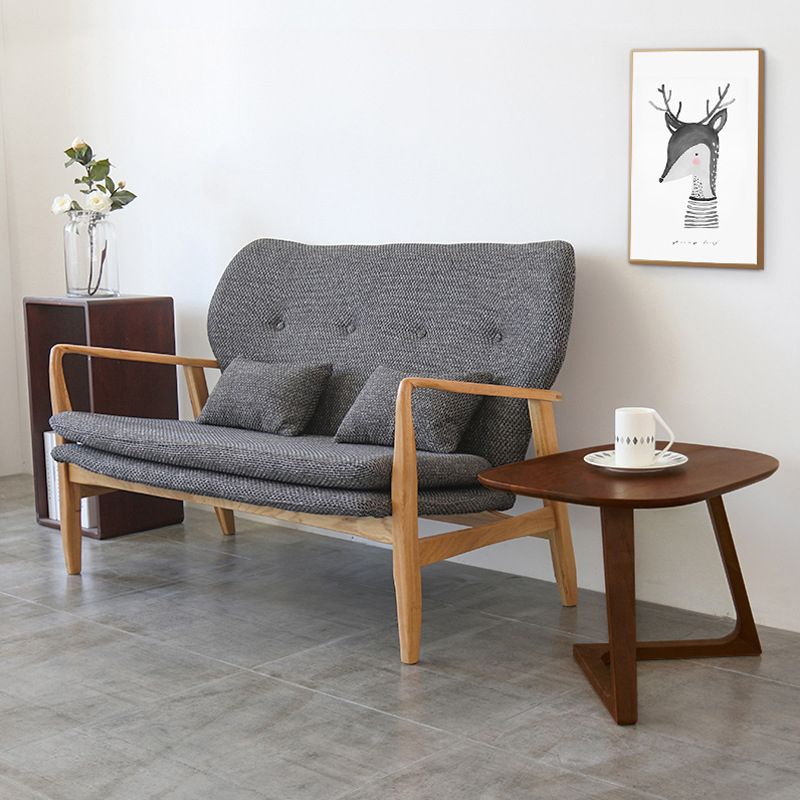 Solid Wood Top Side Table 17.12" Tall Abstract Base End Table