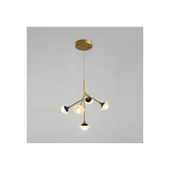 Metal y acrílico Candelier de flores comedor 5 luces Luz colgante moderna G4