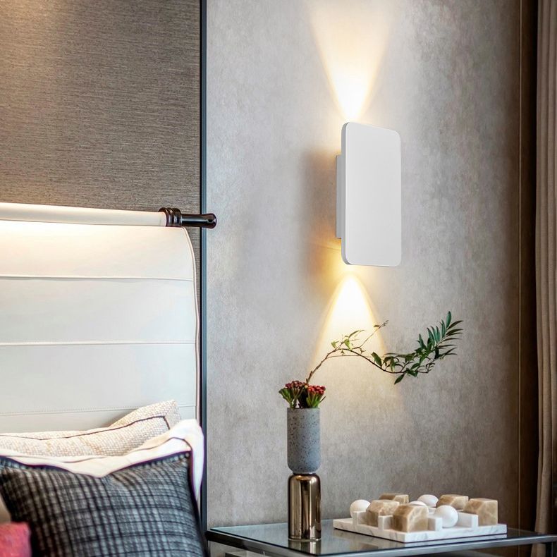 Estilo minimalista moderno rectangular arriba y abajo LED LED Splach Metal luces de apliquet