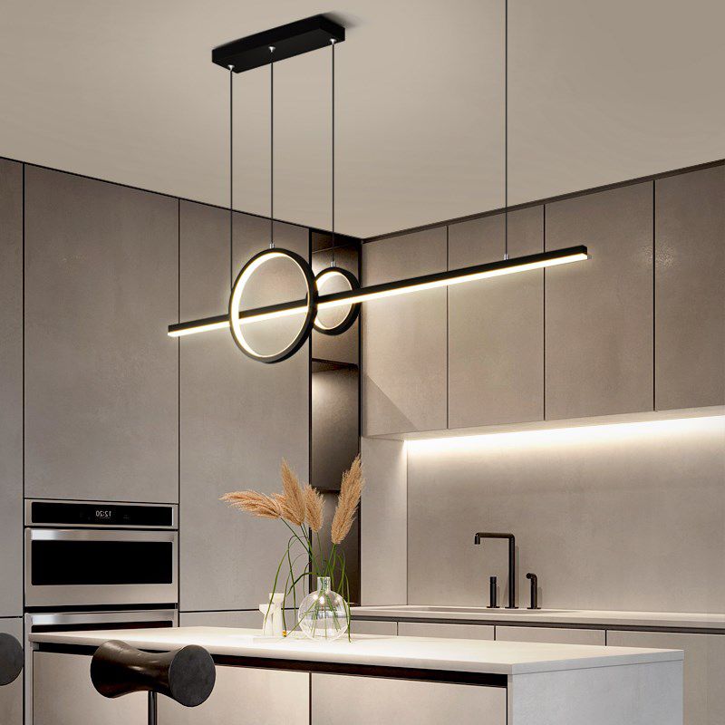 Geometric Island Lights Contemporary Metal Island Pendants for Dining Room