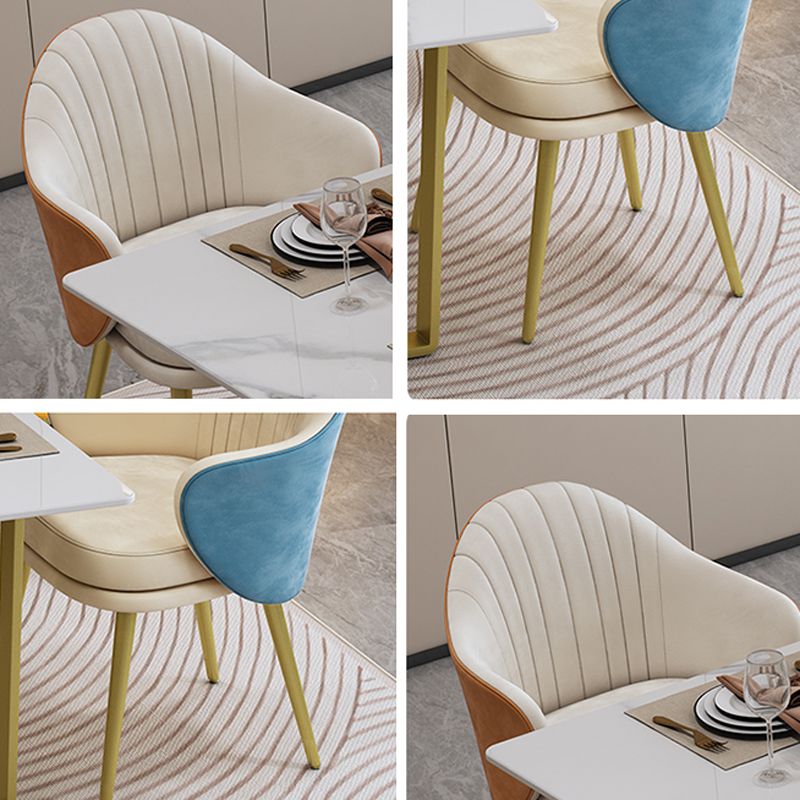 Dining Room Modern Parsons Chair Velvet Upholstered Arm Chair