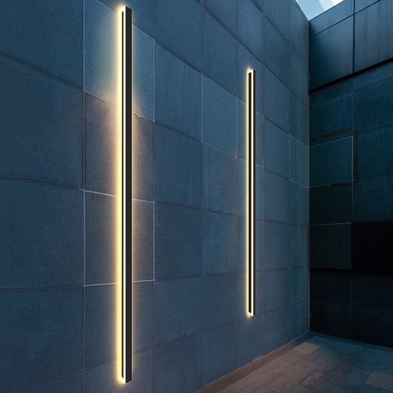 Nordic Style Iron Wall Light Strip Shape Wall Lamp with Acrylic Shade for Outdoor