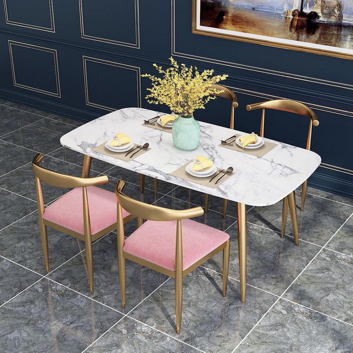 Nordic 1/3/4/5 Pieces Dining Set Rectangle Stone Dining Table for Dining Room