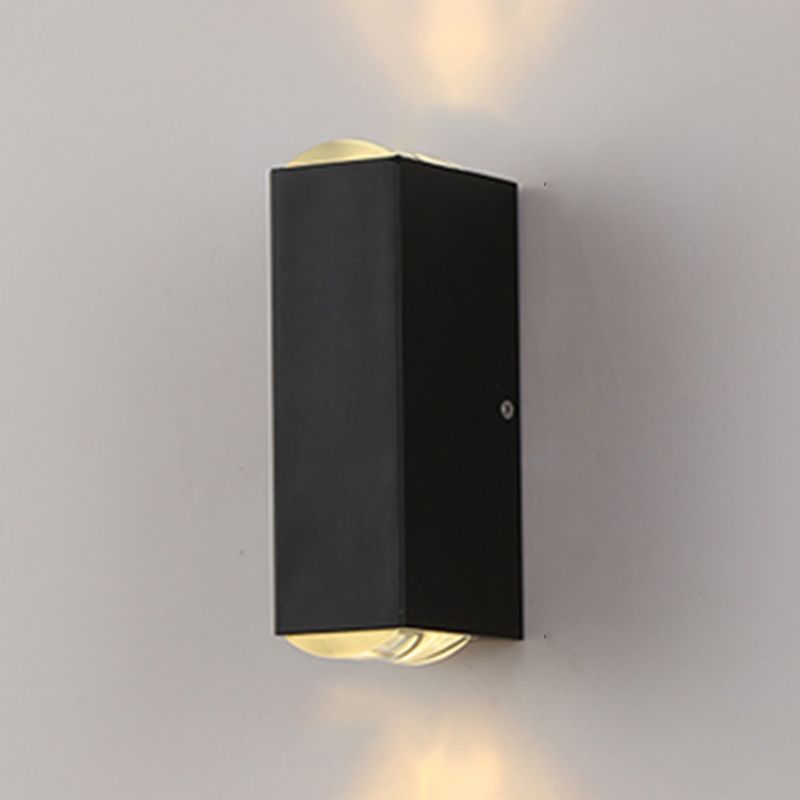 Moderner Stil quadratischer Schatten Wandleuchte Metal 2 Leuchten Wandmontage Beleuchtung in Schwarz