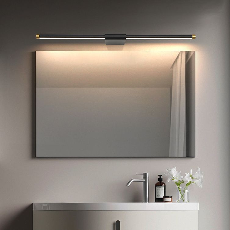 Metal linear Shade Mirror Wall Lights Modern 1 Head Wall Mount Fixture in White and Black