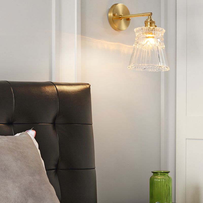 Luces de apliques de pared geométricos de estilo moderno Vidrete 1 Ligera de montaje de pared de luz en oro