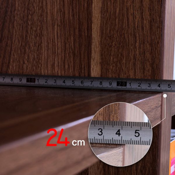 9.65"W Bookcase Contemporary Style Closed Back Brown Bookshelf for Home Office