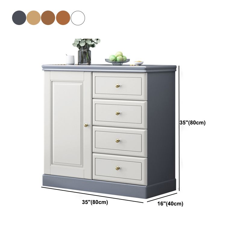 Contemporary Rectangle Accent Cabinet with Drawers Wood Storage Cabinet