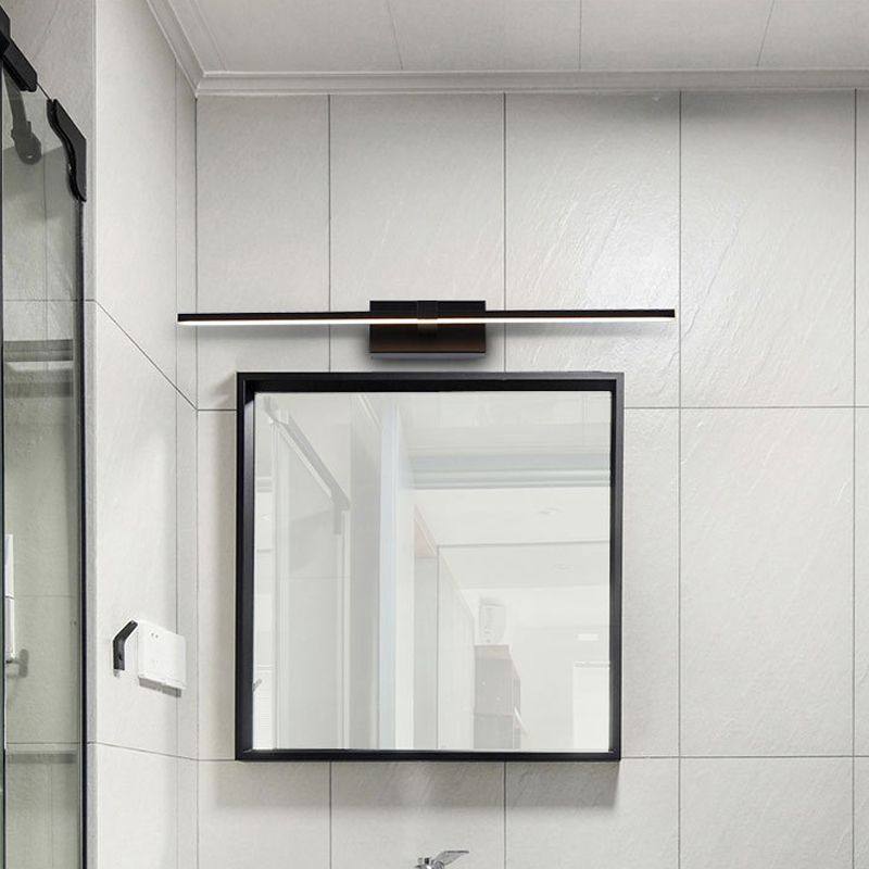 Streamlined Vanity Wall Light Simple Metal LED Black Wall Mounted Lighting in Warm/White Light for Bathroom