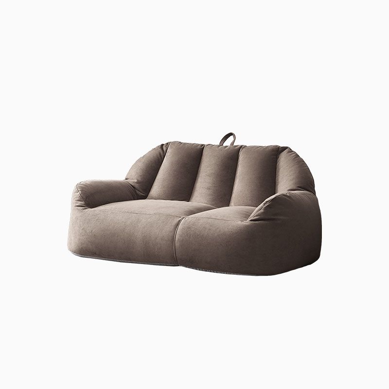 Modern Microsuede Curved Flared Arm Sofa 27.55" W for Living Room