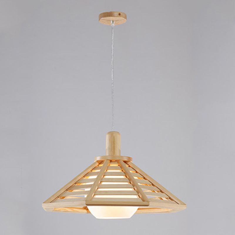 Un cône de tête pendentif en bois moderne chambre à coucher léger salon salle à manger pendentif