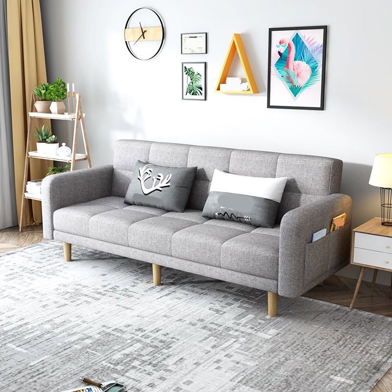Beige hedendaagse koekje back sofa 25.6 "hoge vierkante armbank