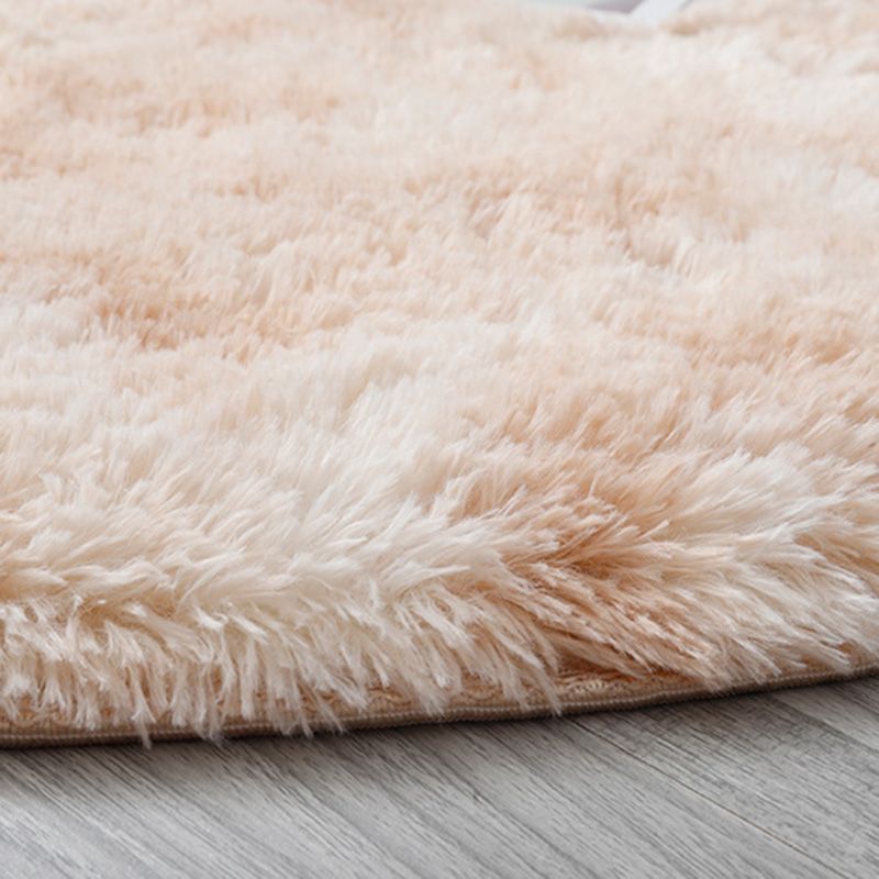 Round Plain Shag Rug Polyester Funky Carpet Pet Friendly Indoor Carpet for Home Decoration