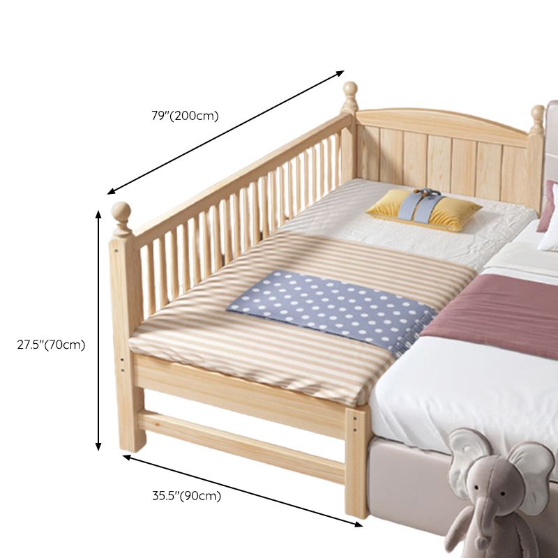 Washed Natural Pine Nursery Crib Modern Nursery Crib with Guardrail