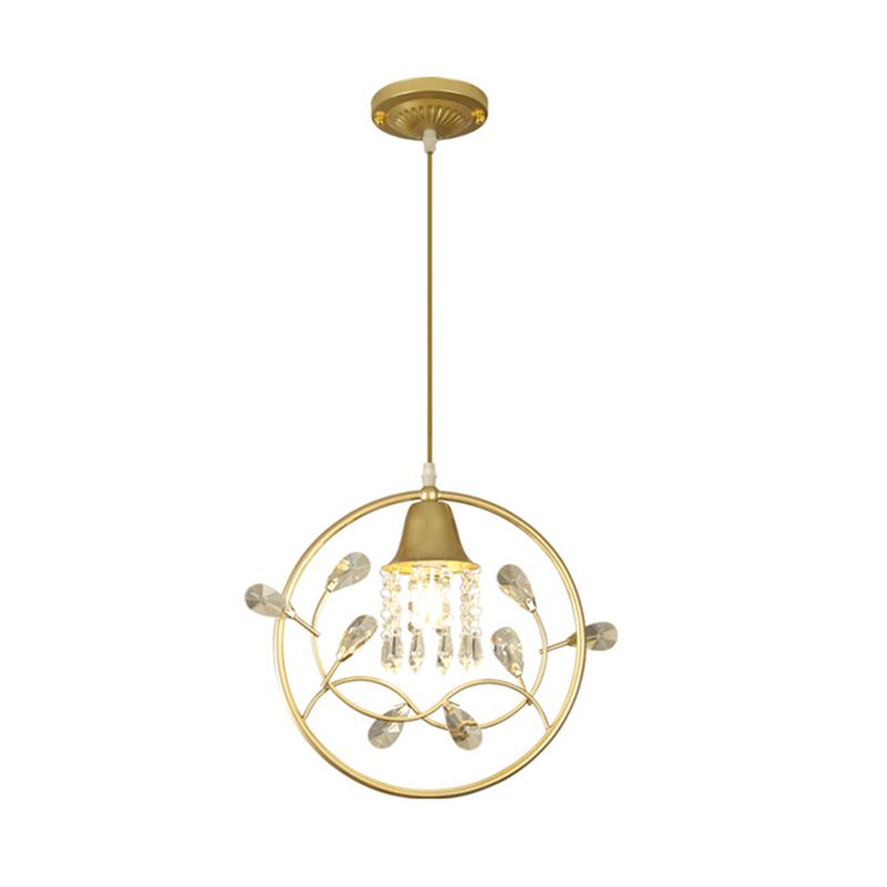 Sospensione per camera da sonno uccello/fiore Luce moderne Crystal Stands 1 kit lampada in oro lampadina