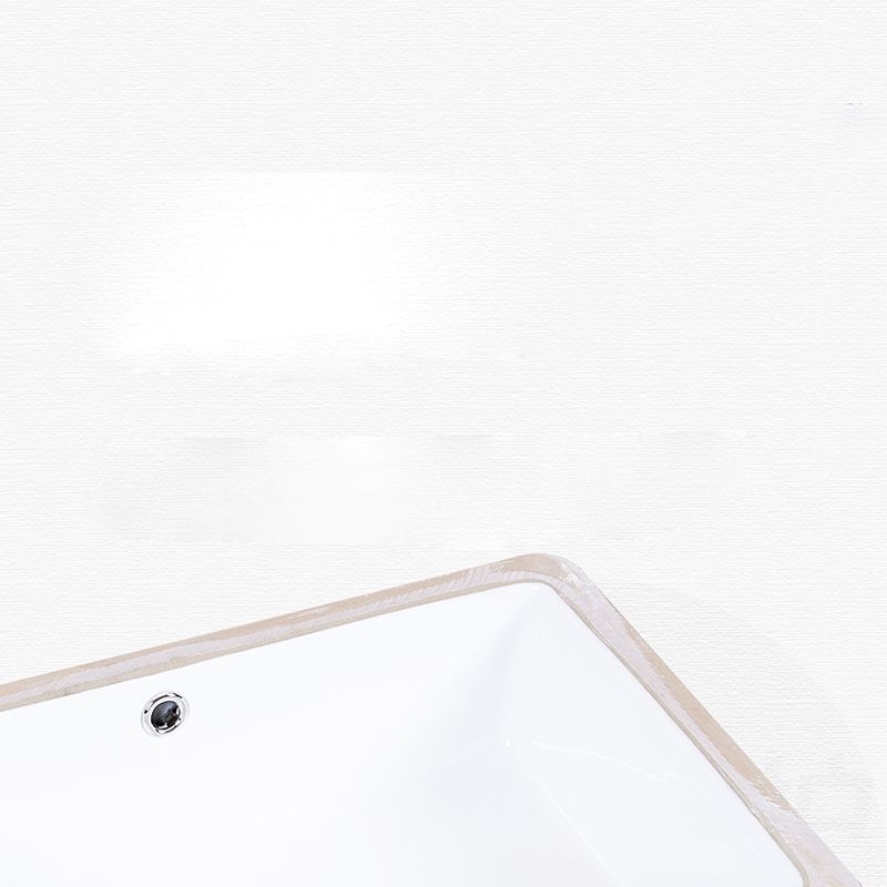 Undermount Bathroom Sink Modern Style Overflow Hole Design Ceramic Bathroom Sink