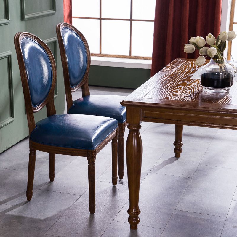 Ensemble de Table à manger en tissu de ferme, chaise d'appoint à dossier King Louis de 38 pouces de hauteur avec base en bois pour Restaurant
