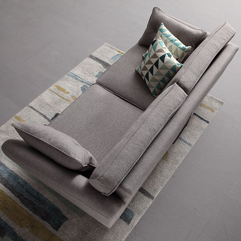 2/3 Seater Modernism Linen Standard Sofa Cushions Flared Arm Sofa