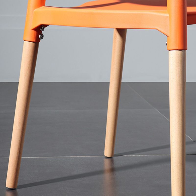 Chaise de salle à manger en plastique de style contemporain, chaises latérales de salle à manger à dossier ouvert pour la cuisine