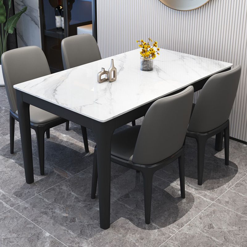 Modern Style Dining Room Dinner Table Stone 4 Legs Dining Table