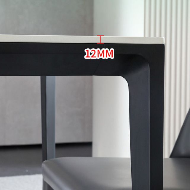 Square 4 Legs Table Industrial Style Stone Dinette Table for Dining Room