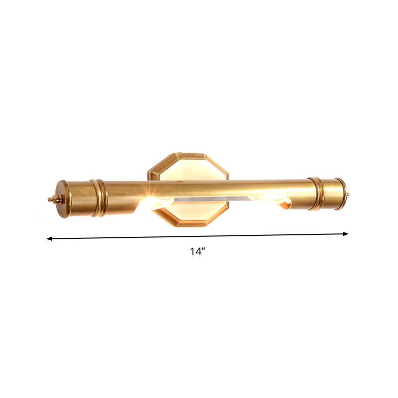 Messingmastwand montiertes Waschtisch Licht Retro Metal 14 "/18" Breite 2 Lampen Bad Badezimmerleuchte