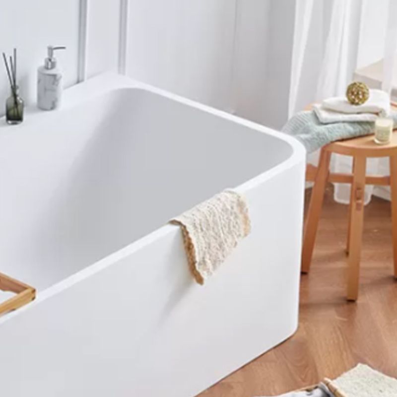 Stone Soaking Bathtub Antique Finish Rectangular Back to Wall Bathtub (Board not Included)