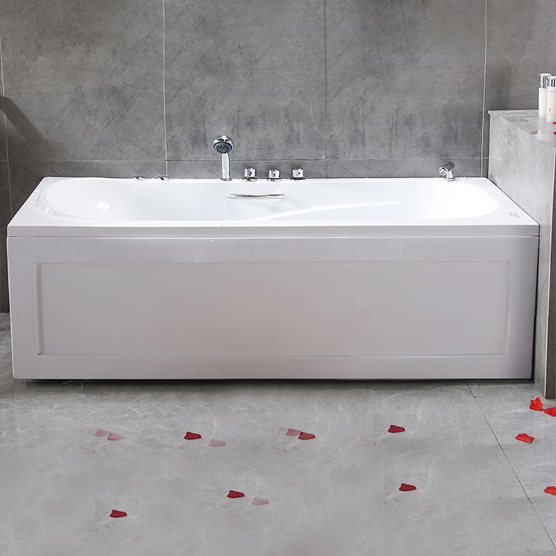 Modern Rectangular Bath Tub White Acrylic Tub with Internal Drain