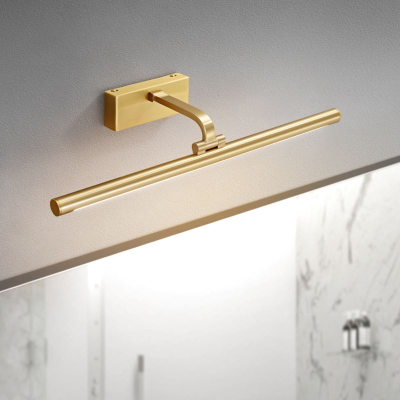 Contemporary LED Mirror Lamp Metal Bathroom Vanity Light Fixtures in Gold